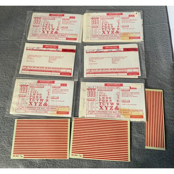 Vintage Railroad Roman Alphabet Decal Set 1/6" #4 For Model Trains & Cars Decora - Picture 7 of 7